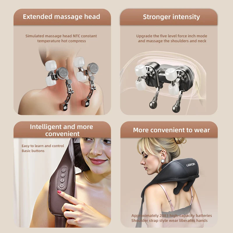 Shiatsu Neck & Shoulder Massager with Heat — Deep Tissue Relief in Minutes
