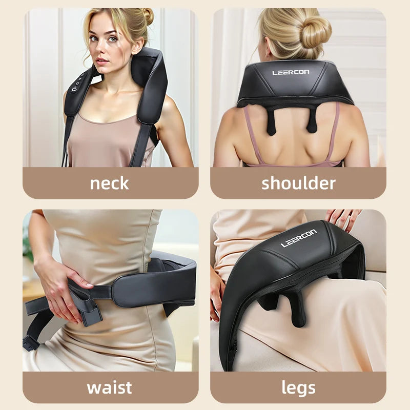 Shiatsu Neck & Shoulder Massager with Heat — Deep Tissue Relief in Minutes